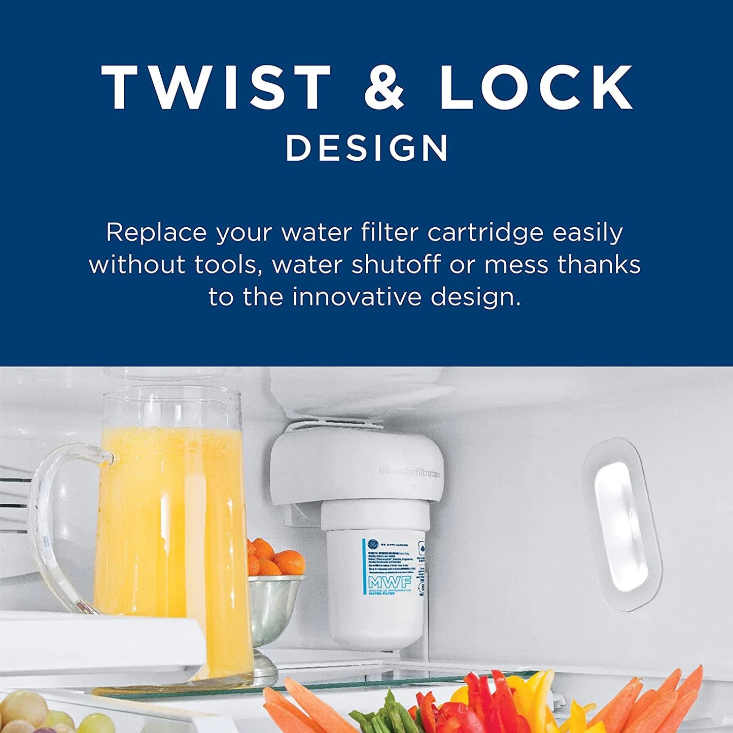 GE MWF Water Filter Replacement – Fits GE MWF, GWF, GWFA Refrigerators