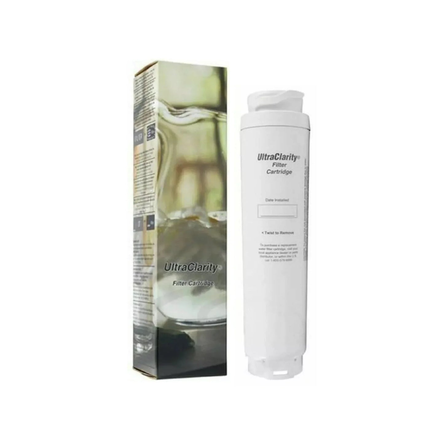 UltraClarity filter cartridge with packaging on a white background