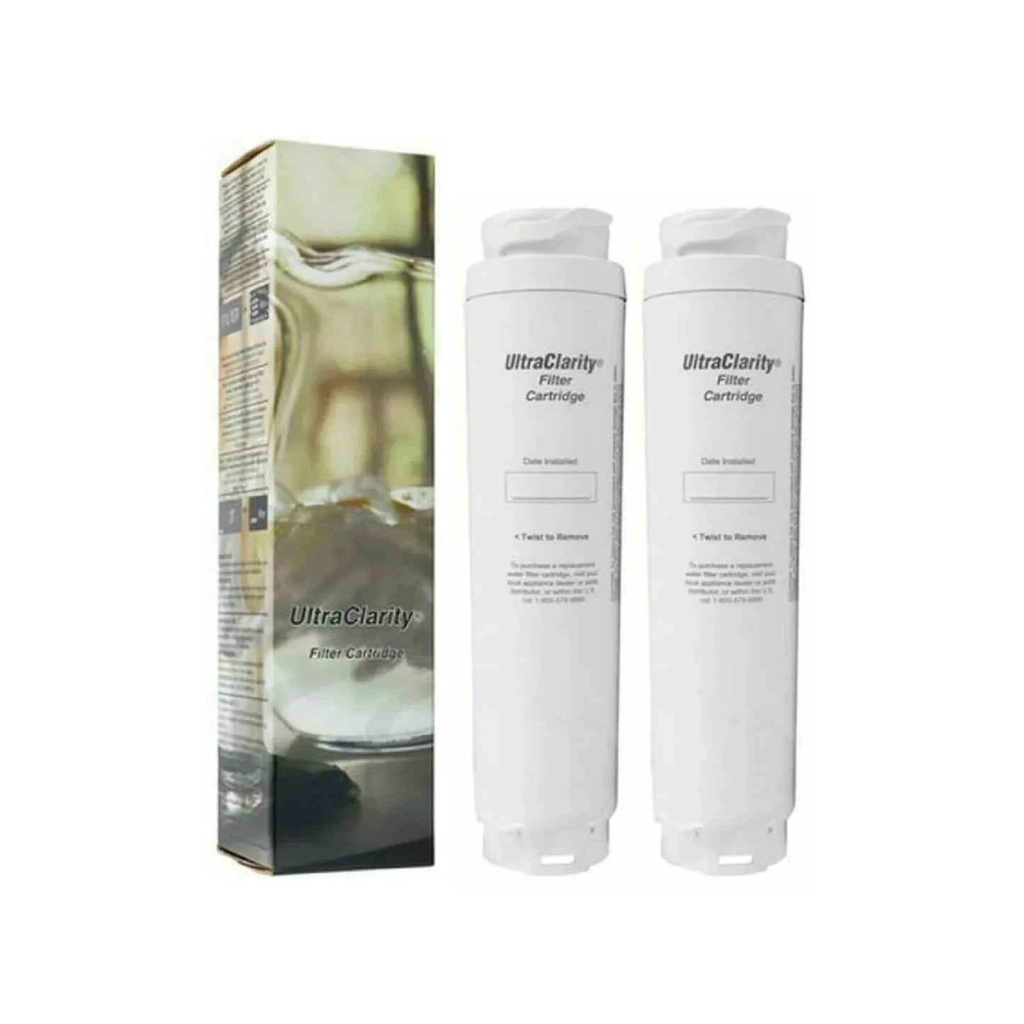 UltraClarity filter cartridges with packaging on a white background