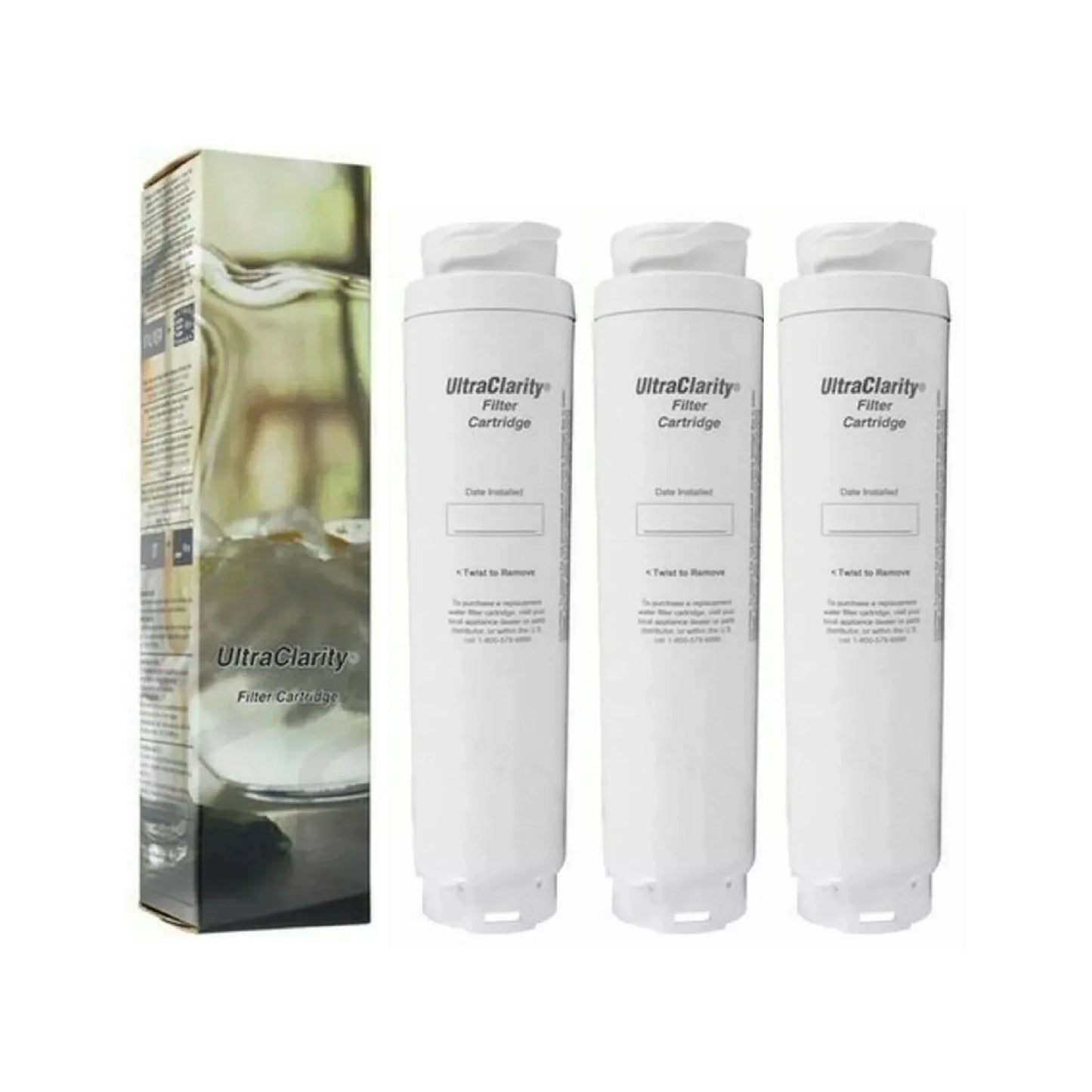UltraClarity filter cartridges with packaging on a white background