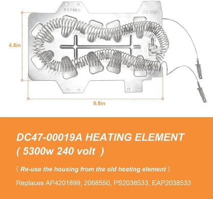 Dryer Heat Element Replace for Maytag 35001247 Samsung DC47-00019A new