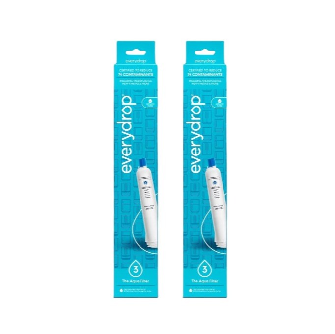 Two blue and white Everydrop replacement filter cartridges in their retail packaging, displayed side-by-side on a plain white background.