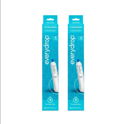 Two blue and white Everydrop replacement filter cartridges in their retail packaging, displayed side-by-side on a plain white background.