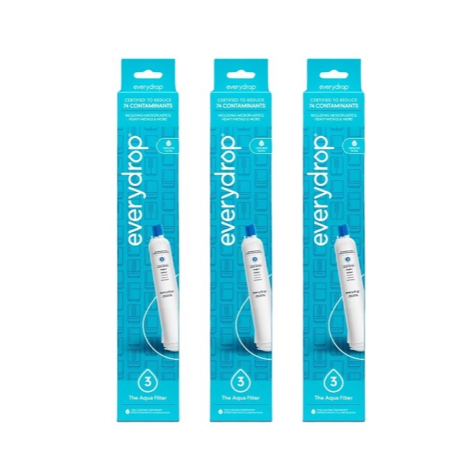 Three identical packages of everydrop replacement toothbrushes shown side by side on a plain white background.