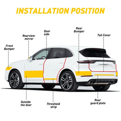Car Door Sill Protector Scuff Cover – Carbon Fiber Anti-Scratch Protection Strip