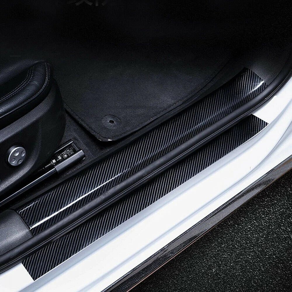 Car Door Sill Protector Scuff Cover – Carbon Fiber Anti-Scratch Protection Strip