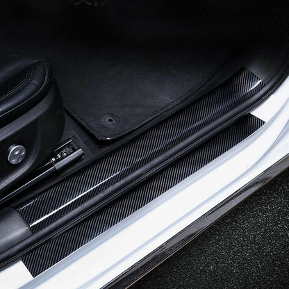 Car Door Sill Protector Scuff Cover – Carbon Fiber Anti-Scratch Protection Strip