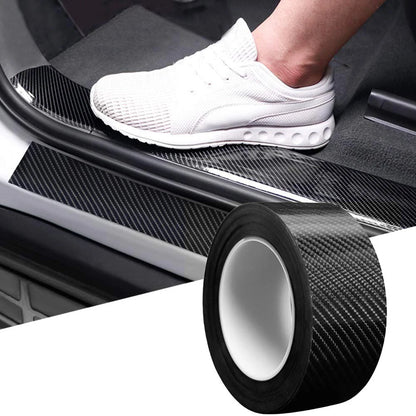 Car Door Sill Protector Scuff Cover – Carbon Fiber Anti-Scratch Protection Strip