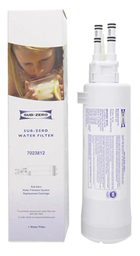 Sub-Zero water filter with packaging on a white background
