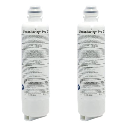 Two UltraClarity Pro water filter cartridges on a white background